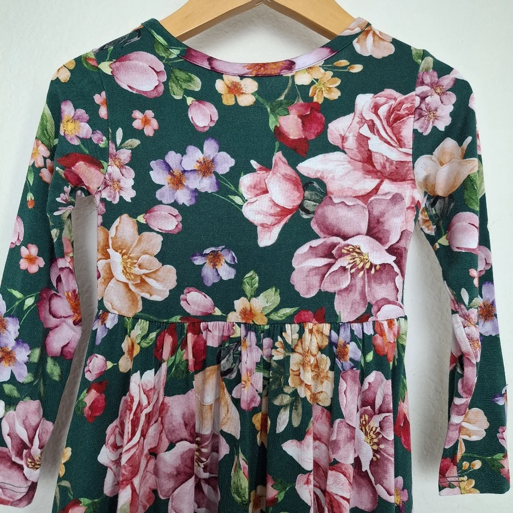 Posh Peanut Arsine Longsleeve Floral Twirl Dress 2T